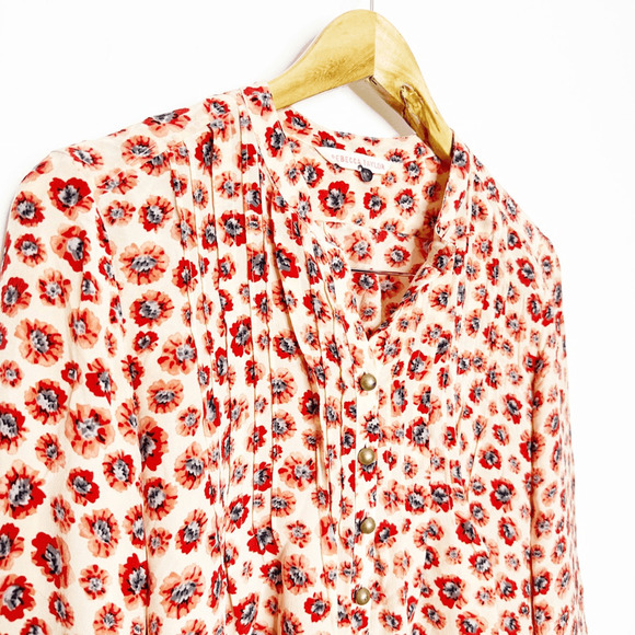 Rebecca Taylor Floral Blouse 100% Silk Career Workwear long sleeve Womens 0 - Picture 3 of 10